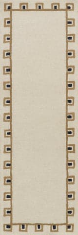 Isolated view of Ivory Runner Yves Bordered Wool Rug by Nate Berkus, showcasing its design
