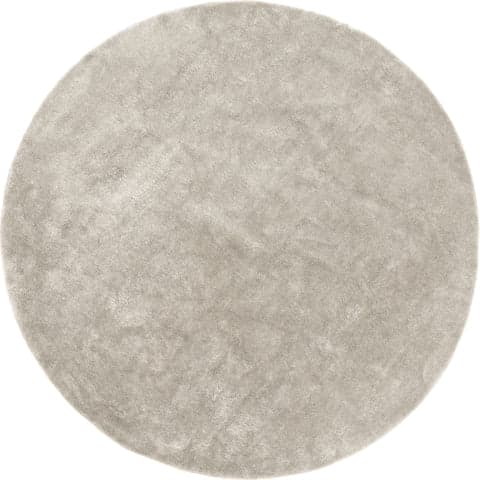 Isolated view of Beige Round Washable Solid Shag Rug, showcasing its design