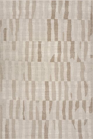 Isolated view of Beige Rectangle Riven Rustic Abstract Washable Rug, showcasing its design