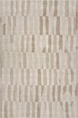 Isolated view of Beige Rectangle Riven Rustic Abstract Washable Rug, showcasing its design