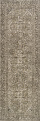 Isolated view of Green Runner Frenchtown Antiqued Jute-Blend Rug, showcasing its design