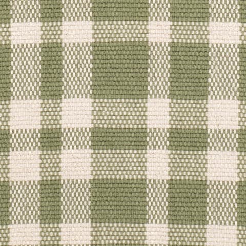Tattersall Handwoven Cotton Rug Swatch | Sage