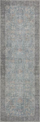 Isolated view of Blue Runner Odelia Vintage & Distressed Washable Rug, showcasing its design