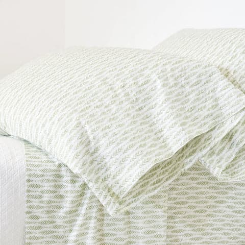 Feather Ogee Sheet Set | Sage
