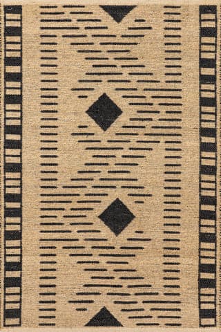 Isolated view of Natural Rectangle Sabina Jute Geometric Rug, showcasing its design