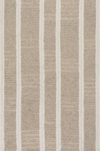 Isolated view of Brown Rectangle Elvine Modern Striped Wool Rug, showcasing its design