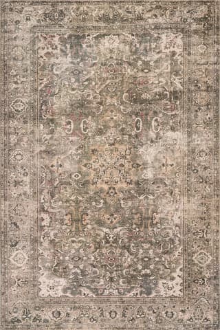 Isolated view of Sage Rectangle Annelore Antiqued Jute-Blend Rug, showcasing its design