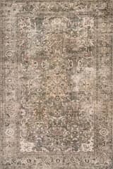 Isolated view of Sage Rectangle Annelore Antiqued Jute-Blend Rug, showcasing its design