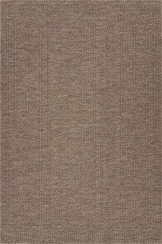 Isolated view of Brown Runner Eiraz Contemporary Solid Indoor/Outdoor Rug, showcasing its design