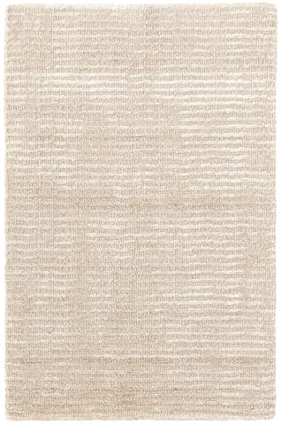 Cut Stripe Hand Knotted Viscose/Wool Rug | Ivory