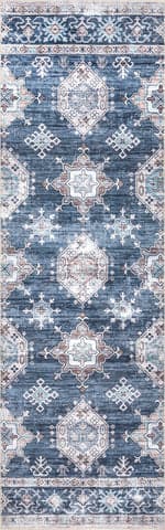 Isolated view of Blue Runner Francesca Timeworn Charm Washable Rug, showcasing its design