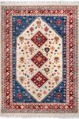 Isolated view of Blue Rectangle Tribal Tale Medallion Rug, showcasing its design