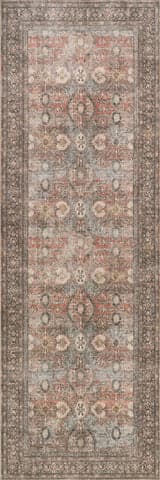 Isolated view of Multicolor Runner Chester Antiqued Jute-Blend Rug, showcasing its design