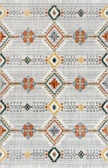 Isolated view of Light Grey Rectangle Cadie Iridescent Links Rug, showcasing its design