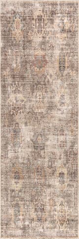 Isolated view of Sage Green Runner Araya Spill Proof Washable Rug, showcasing its design