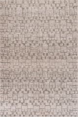 Isolated view of Beige Rectangle Ilvara Abstract Handmade Wool Rug, showcasing its design