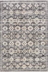Isolated view of Grey Rectangle Sabine Medallion Rug, showcasing its design