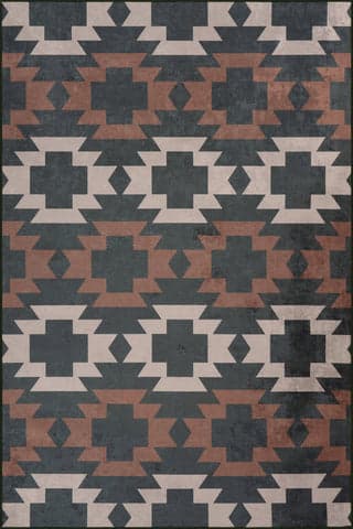 Isolated view of Multicolor Rectangle Mesalaya Southwestern Geometric Washable Rug, showcasing its design