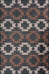 Isolated view of Multicolor Rectangle Mesalaya Southwestern Geometric Washable Rug, showcasing its design