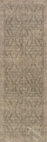 Isolated view of Green Runner Fair Hills Antiqued Jute-Blend Rug, showcasing its design