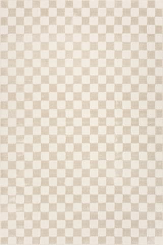 Isolated view of Cream Rectangle Cape May Plush Textured Washable Rug, showcasing its design