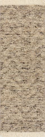 Isolated view of Brown Runner JuJu Tasseled Wool Rug, showcasing its design