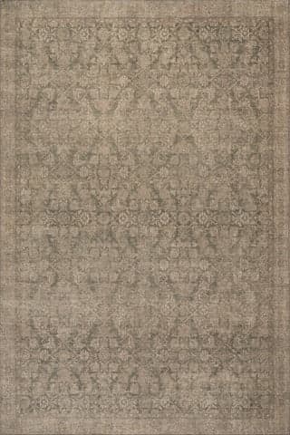 Isolated view of Green Rectangle Fair Hills Antiqued Jute-Blend Rug, showcasing its design