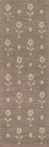 Isolated view of Taupe Runner Ella Wool Rug, showcasing its design