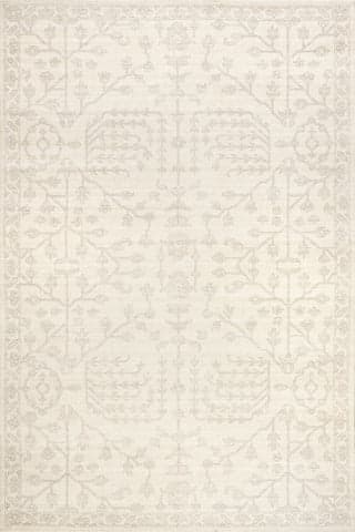 Isolated view of Beige Runner Gretel Wool and Cotton Rug, showcasing its design