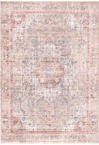 Isolated view of Beige Rectangle Nebulous Rosette Rug, showcasing its design