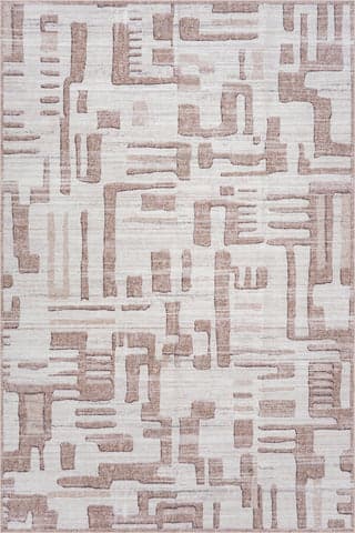 Isolated view of Ivory Rectangle Janatha Moroccan Abstract Washable Rug, showcasing its design