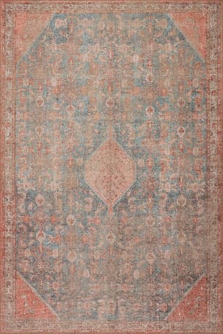 Isolated view of Multicolor Rectangle Wesa Medallion Rug, showcasing its design