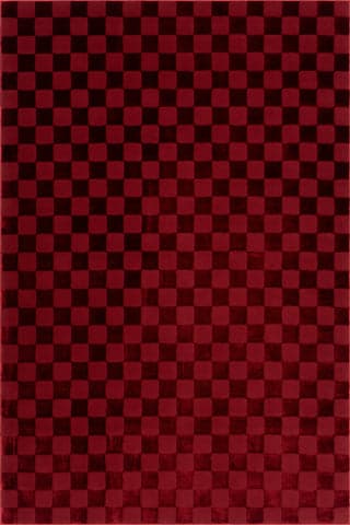 Isolated view of Red Rectangle Cape May Plush Textured Washable Rug, showcasing its design