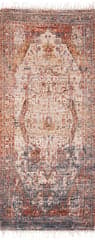 Isolated view of Multicolor Runner Faded Medallion Tassel Rug, showcasing its design