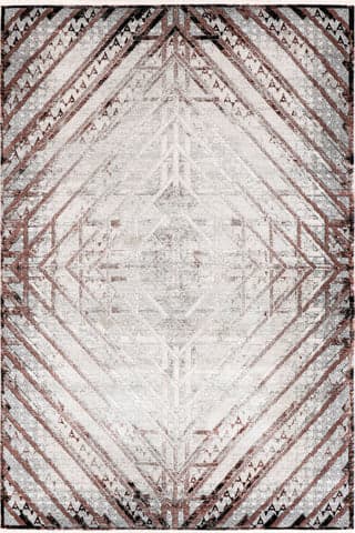 Isolated view of Beige Rectangle Ollie Vintage Fringe Rug, showcasing its design