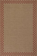 Isolated view of Red Rectangle Vesna Bordered Checkered Indoor/Outdoor Rug, showcasing its design