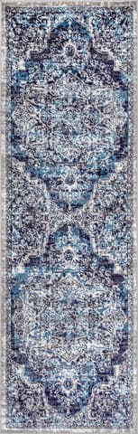 Isolated view of Blue Runner Whitny Shaded Medallion Rug, showcasing its design