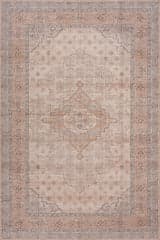 Isolated view of Peach Rectangle Kanna Oriental and Persian Washable Rug, showcasing its design