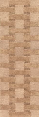 Isolated view of Brown Runner Remy Crosshatch Wool Rug, showcasing its design