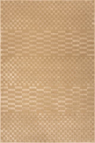 Isolated view of Sand Runner Vira Checkered Plush Textured Washable Rug, showcasing its design