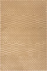 Isolated view of Sand Runner Vira Checkered Plush Textured Washable Rug, showcasing its design