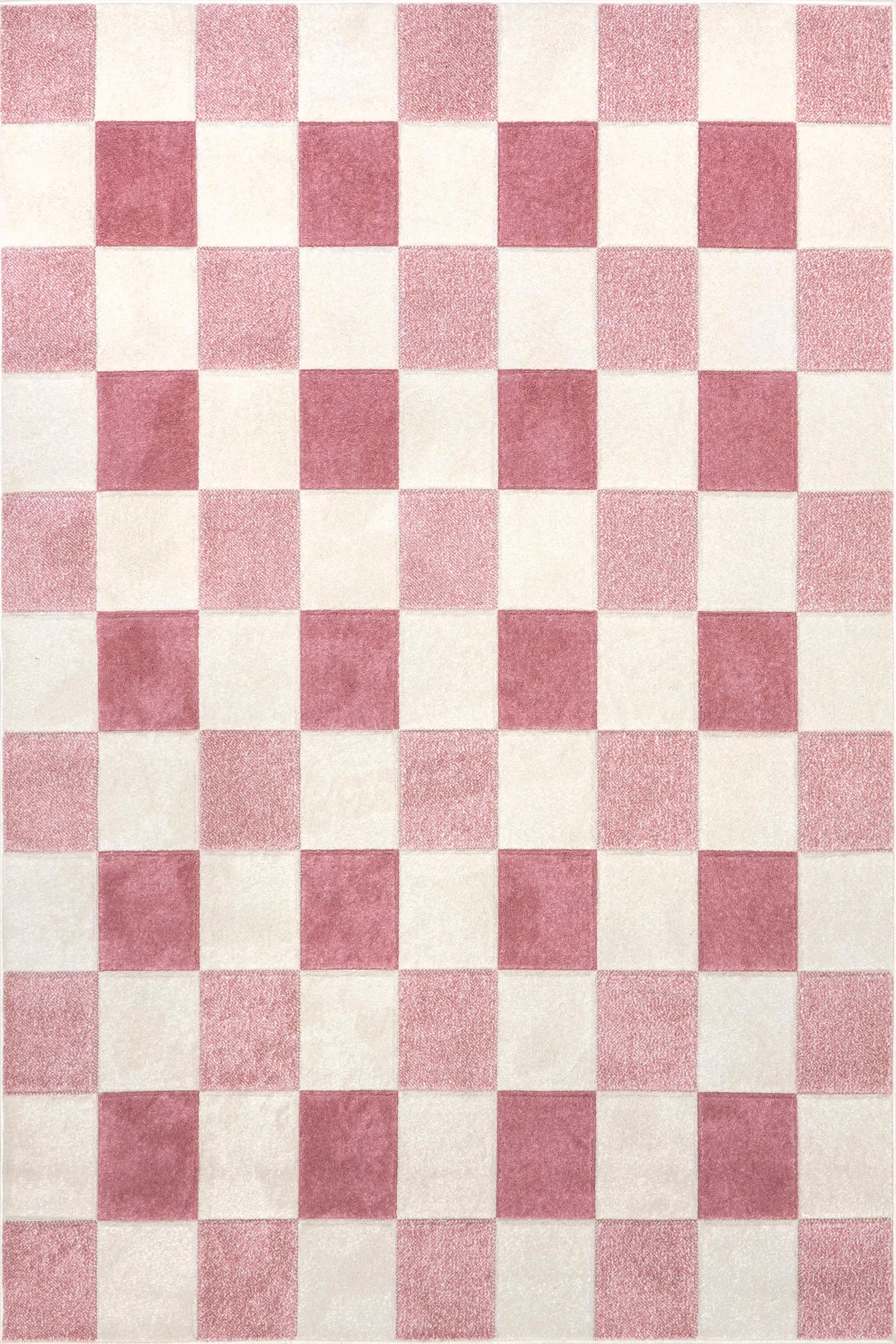 Alexie Two-Tone Checkered Rug | Pink – Rugs USA