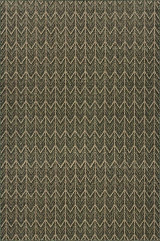 Isolated view of Green Rectangle Cirella Modern Chevron Indoor/Outdoor Rug, showcasing its design