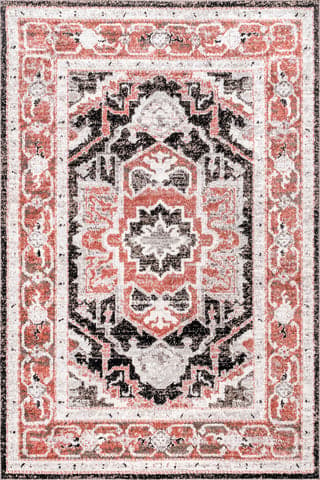 Isolated view of Beige Rectangle Danielle Bordered Geometric Rug, showcasing its design
