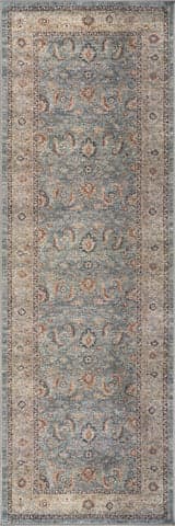 Isolated view of Blue Runner Orlind Traditional Bordered Washable Rug, showcasing its design