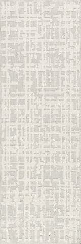Isolated view of Light Grey Runner Helga Abstract Washable Rug, showcasing its design