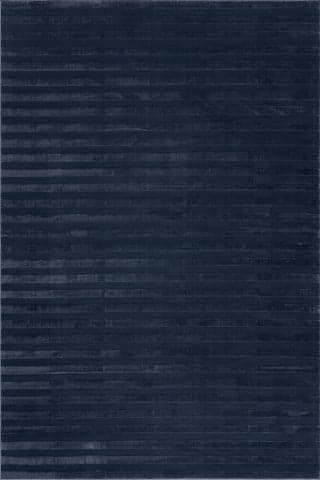 Isolated view of Blue Runner Syra Striped Plush Textured Washable Rug, showcasing its design