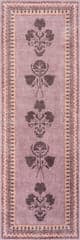 Isolated view of Pink Runner Arbeur Floral Washable Rug, showcasing its design