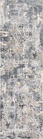 Isolated view of Silver Runner Muddled Abstract Rug, showcasing its design