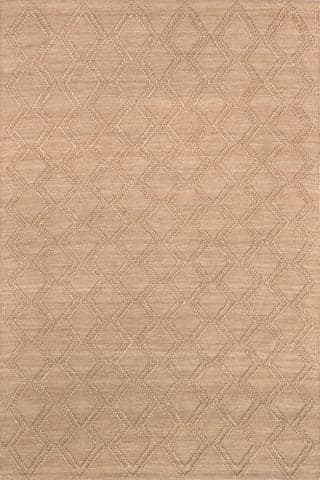 Isolated view of Natural Rectangle Textured Trellis Rug, showcasing its design
